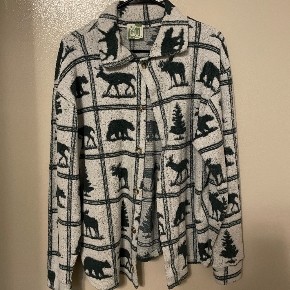 VINTAGE GRANOLA STYLE FLEECE BUTTON DOWN